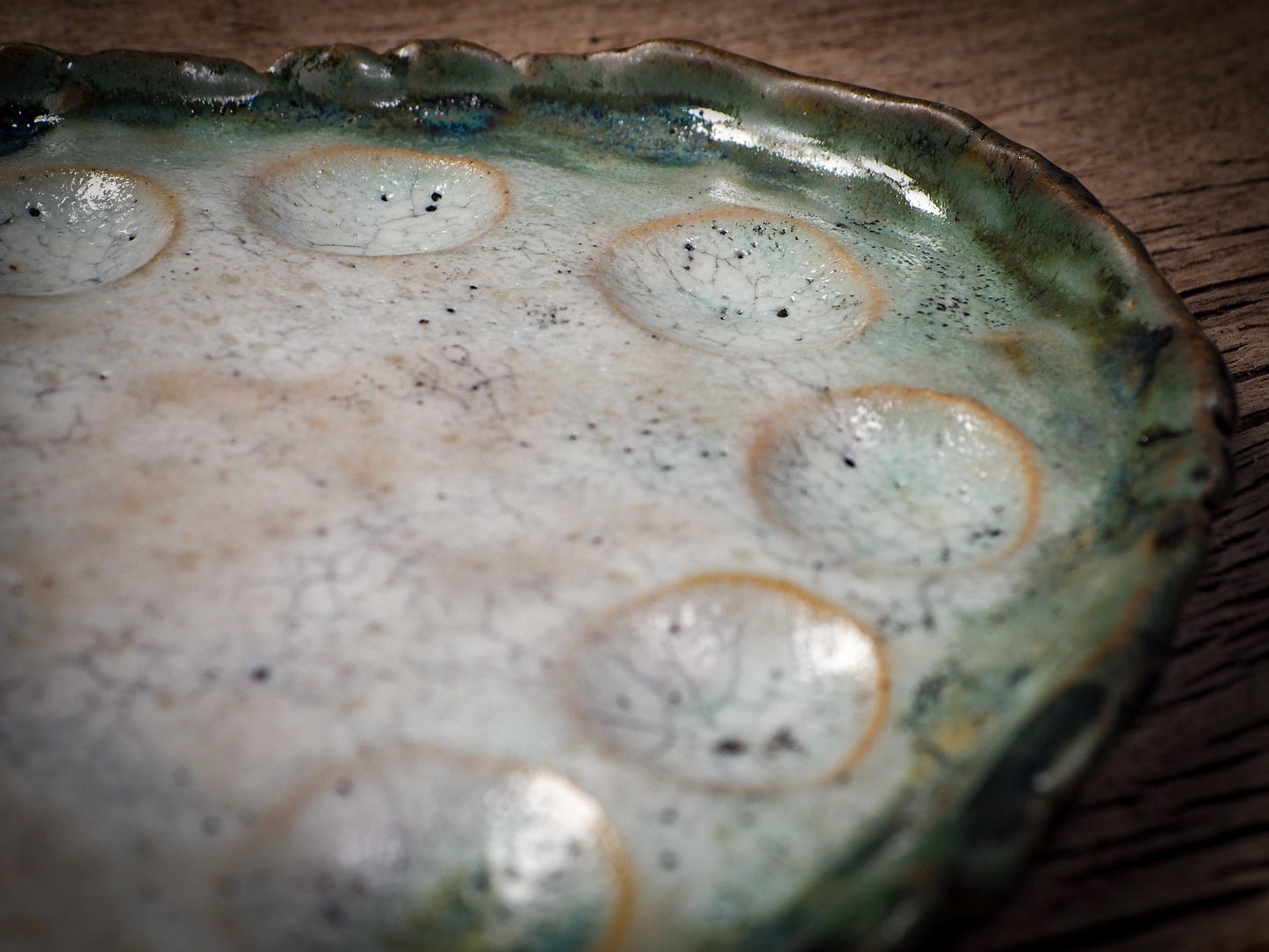 Original handmade ceramic artist paint color palettes by Idania Salcido, Danita Art. A unique work of ceramic art designed and hand built Idania Salcido. A beautiful handmade touch to any artist's studio with handmade glazed ceramic good for watercolors acrylics inks and oil paints. Clean with water or mineral spirits.