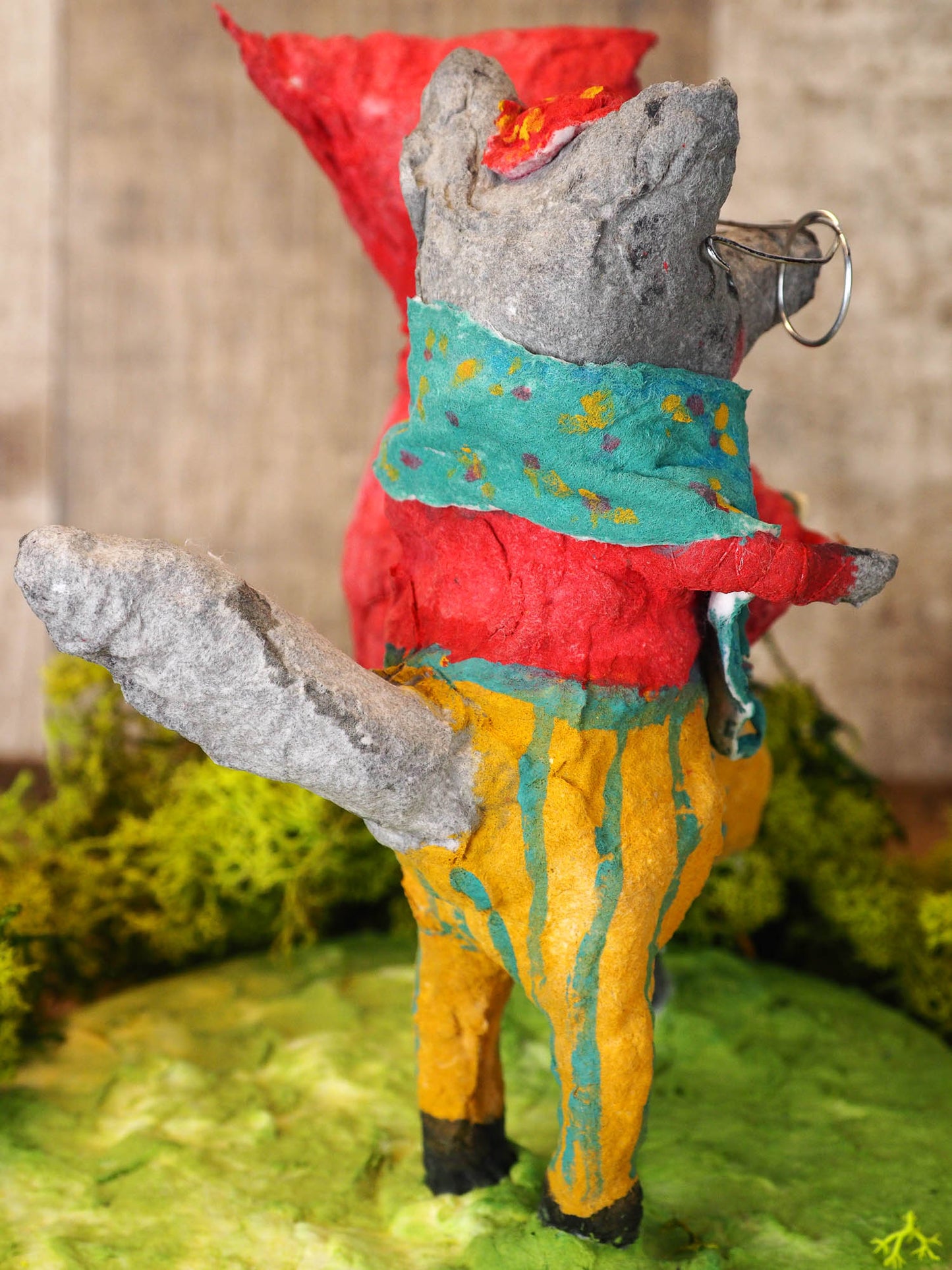 LITTLE RED RIDING HOOD AND THE BIG BAD WOLF - Original sculpted paper clay art doll by Danita, Art Doll by Danita Art