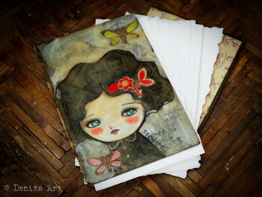 Original beeswax art journal, an upcycled antique book, Art Journal by Danita Art