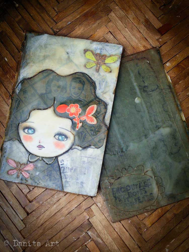 Original beeswax art journal, an upcycled antique book, Art Journal by Danita Art