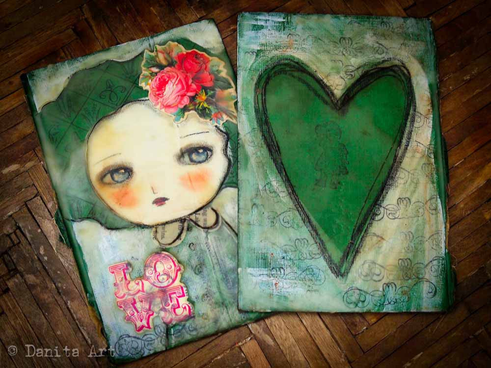 Original beeswax art journal, an upcycled antique book, Art Journal by Danita Art