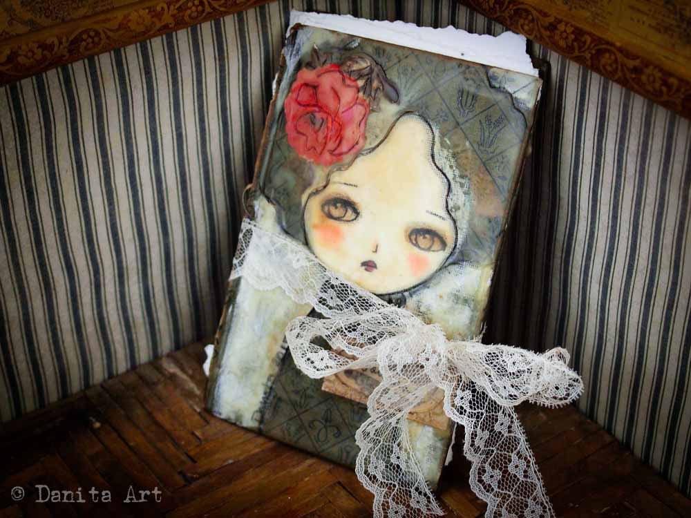 Original beeswax art journal, an upcycled antique book, Art Journal by Danita Art