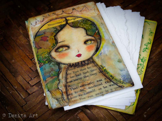 Original beeswax art journal, an upcycled antique book, Art Journal by Danita Art