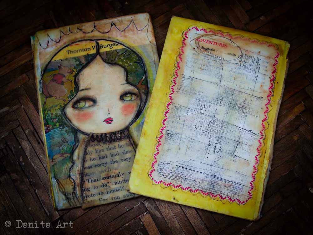 Original beeswax art journal, an upcycled antique book, Art Journal by Danita Art