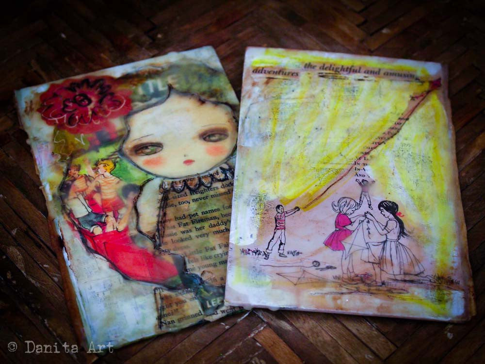 Original beeswax art journal, an upcycled antique book, Art Journal by Danita Art