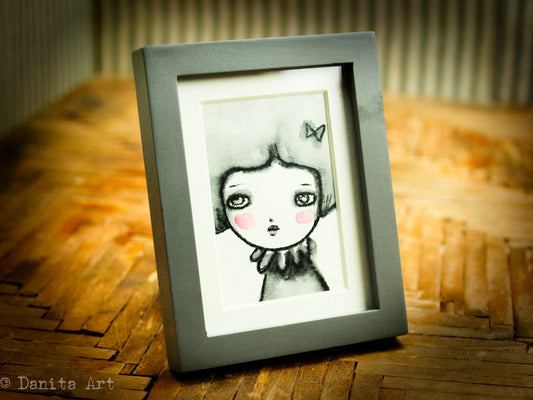 Monochrome watercolor study #1 - Original ACEO watercolor painting, Original Art by Danita Art