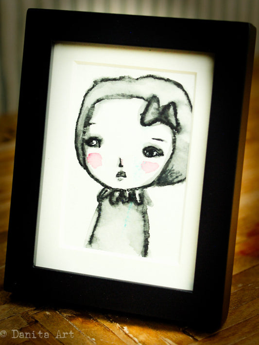 Monochrome watercolor study #2 - Original ACEO watercolor painting, Original Art by Danita Art