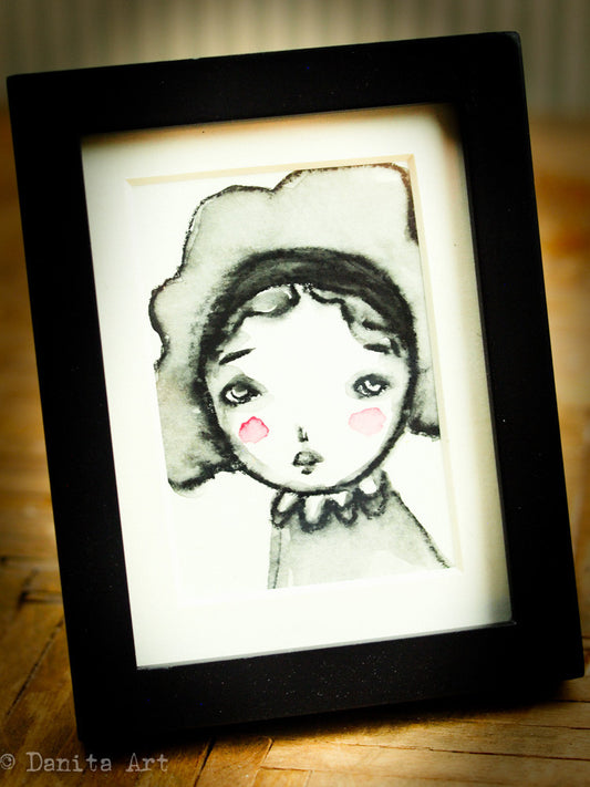 Monochrome watercolor study #3 - Original ACEO watercolor painting, Original Art by Danita Art