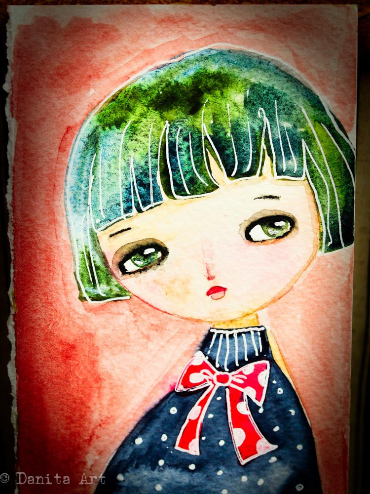 Danny - Original watercolor painting, Original Art by Danita Art