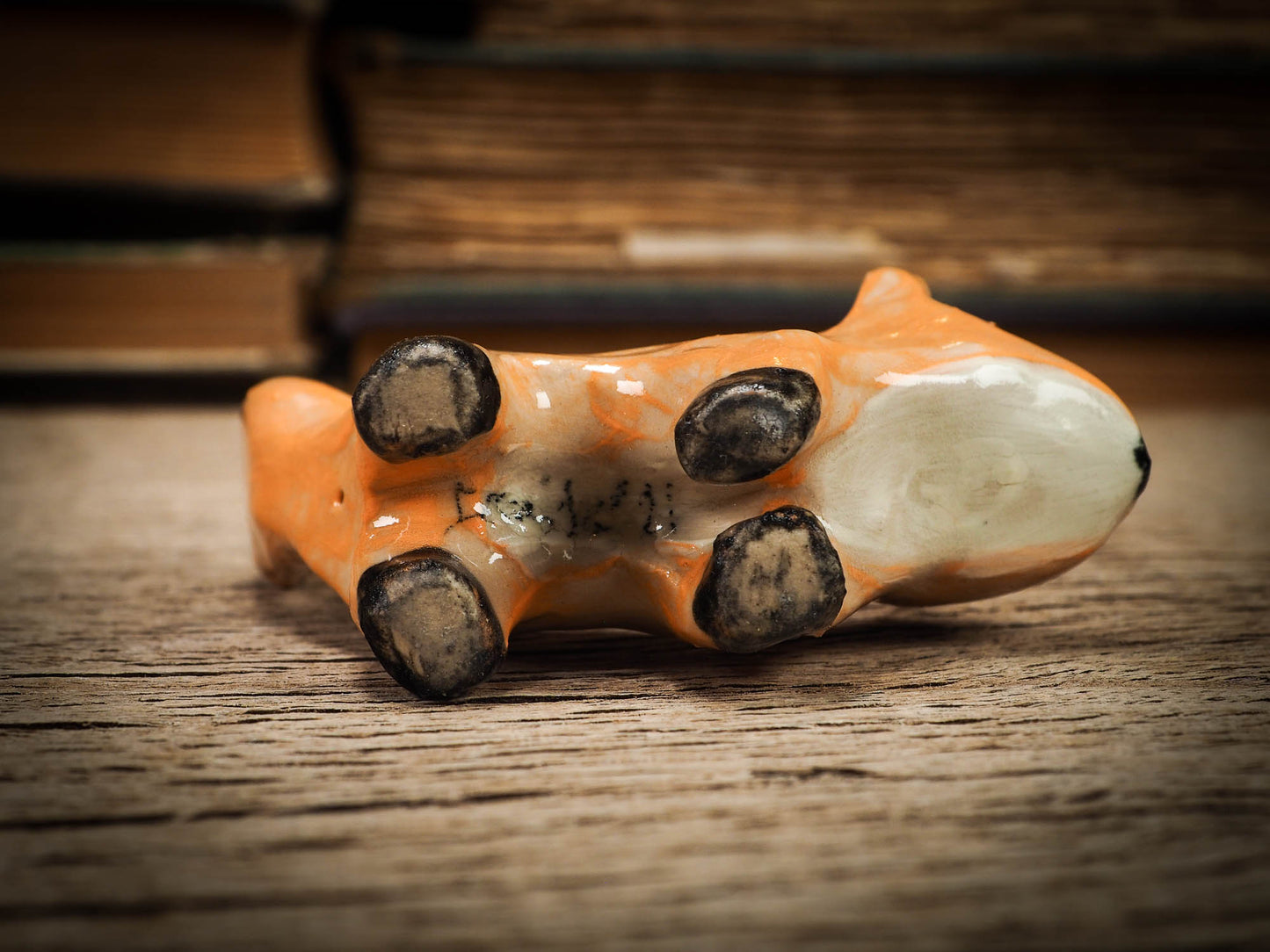 Original handmade ceramic artist color pencil brush holder red fox by Idania Salcido, Danita Art. Unique ceramic art designed and hand built Idania Salcido beautiful handmade touch to any artist's studio with handmade glazed ceramic good for watercolors acrylics inks and oil paints. Clean with water or mineral spirits.