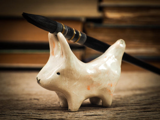 MICRO BUNNY RABBIT #08 - ARTISTS BRUSH AND PENCIL HOLDER - Danita Art