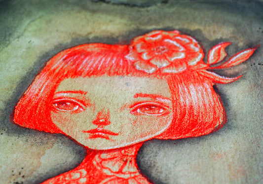 MADE OF FLOWERS - Original mixed media drawing by Danita Art, Original Art by Danita Art