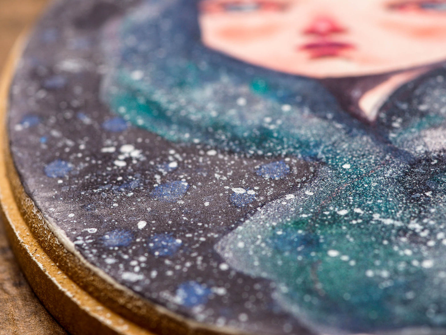 ANDROMEDA - One of Danita's deep space inspired watercolor portraits, Original Art by Danita Art