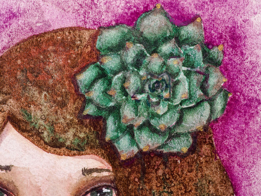 SUCCULENT - Spring garden inspired watercolor original by Danita, Original Art by Danita Art