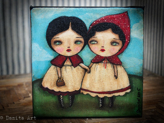 To Grandma we go, and you'll never be afraid again - Original Painting, Original Art by Danita Art