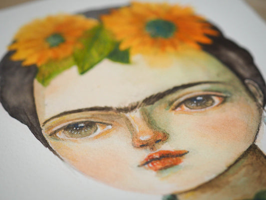 FRIDA AND THE SUNFLOWERS, Original Art by Danita Art