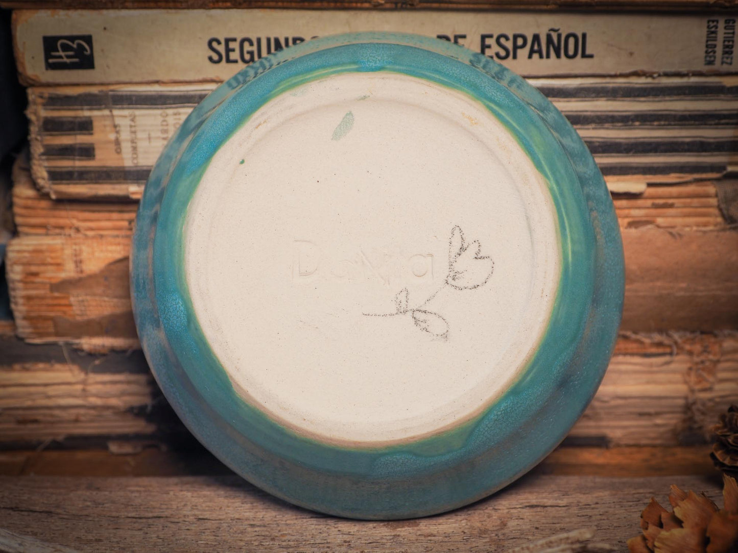 This one of a kind hand made, glazed ceramic cake plate is hand sculpted, painted and glazed by me, Idania Salcido, the artist behind Danita Art, using my very own kiln. The painting underneath the food safe glaze has a dreamy, watercolor feel to it, with a touch of vintage, so they look old, worn out.