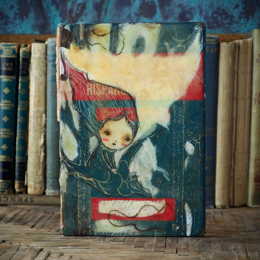 Beeswax dipped art journal original by Danita. Vintage book covered in bee wax, can be used as diary, art journal or writer's notes keeper.