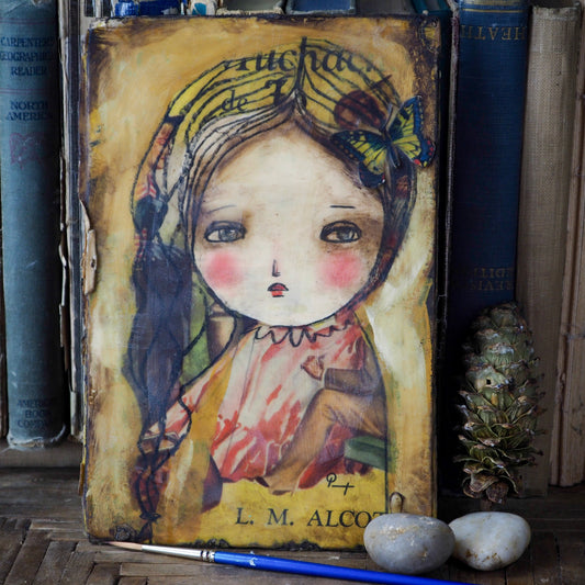 Beeswax dipped art journal original by Danita. Vintage book covered in bee wax, can be used as diary, art journal or writer's notes keeper.