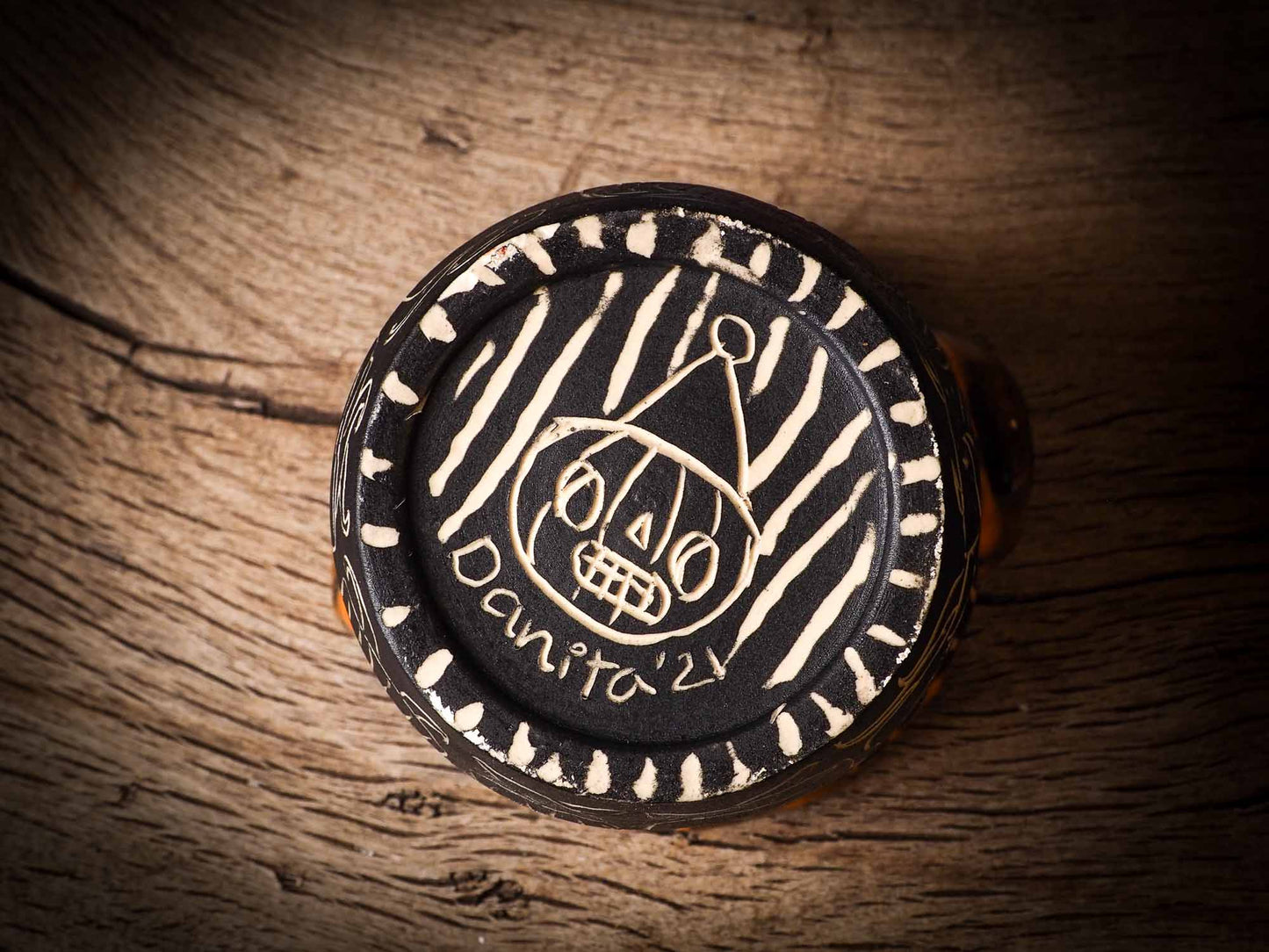 An original Halloween ceramic mug tumbler bowl handmade by Idania Salcido the artist behind Danita Art. Made with wheel thrown clay hand carved and glazed by the artist. Witches, ghosts, goblins and vampires give it a nice, folk art primitive feel to it. Perfect for Halloween Candy, ice cream and fruit, a pet cat bowl.