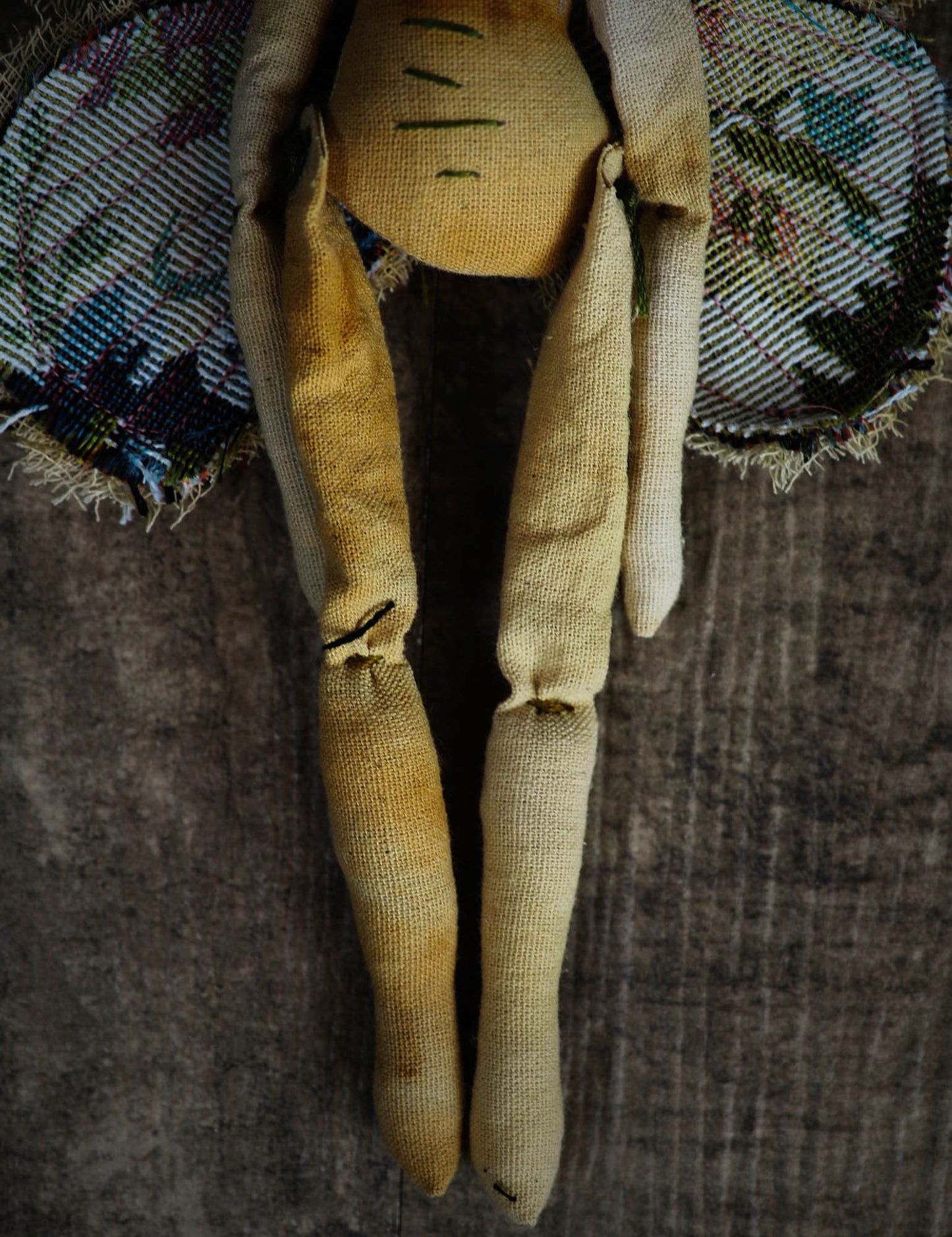 Inspired by nature, Danita created a handmade art doll moth, or night butterfly using organic materials like vintage and hand dyed fabric, wire and clay on a melancholic articulated soft sculpture. An art doll toy that celebrates nature's creations and the beautiful wings of insects with a bit of magic fairy on them.