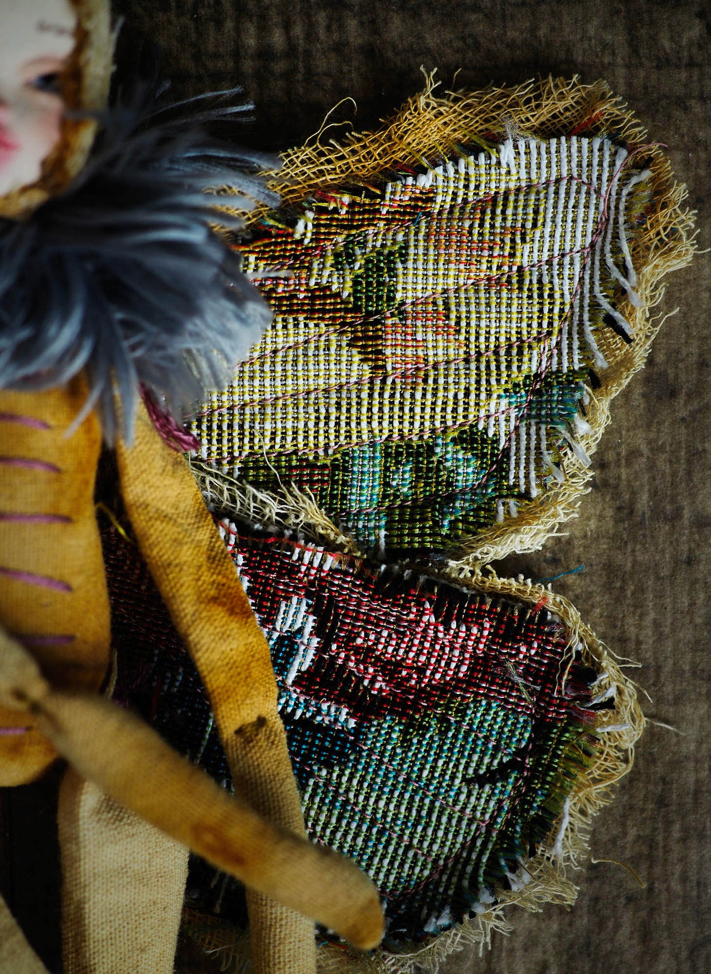 Inspired by nature, Danita created a handmade art doll moth, or night butterfly using organic materials like vintage and hand dyed fabric, wire and clay on a melancholic articulated soft sculpture. An art doll toy that celebrates nature's creations and the beautiful wings of insects with a bit of magic fairy on them.