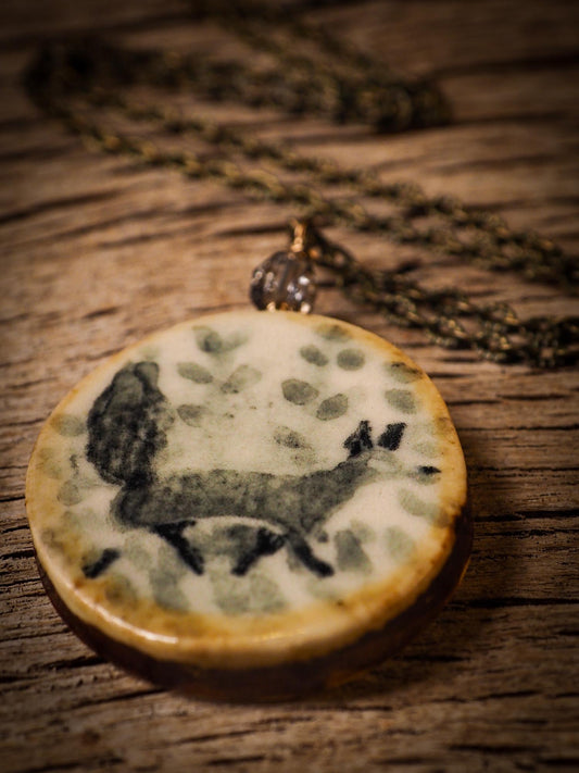 Unique fired ceramic porcelain necklace oval pendant by Idania Salcido, the artist behind Danita Art. Each jewelry setting is hand drawn and illustrated by the artist in her art studio, perfect for any dressing style. A casual gathering with friends or a fancy formal dinner, this necklace is a perfect fashion accessory.