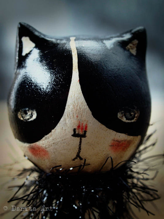 Black Cat, Miniature Dolls by Danita Art
