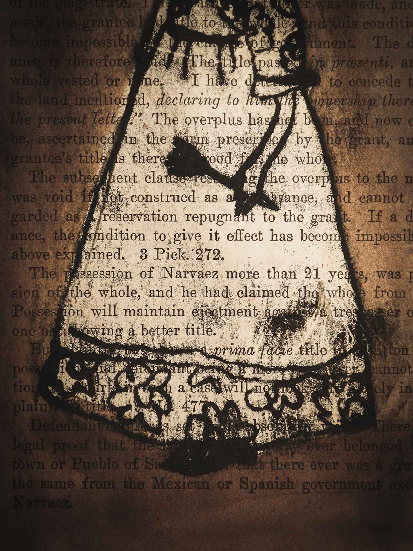 I painted Frida using a page from a vintage book I found from my collection, I love the mixing of letters and drawing, as it gives it a very special vintage feel. An original ink monoprint by Idania Salcido (Danita Art), this painting measures 9 x 5 inches on a very special vintage paper.