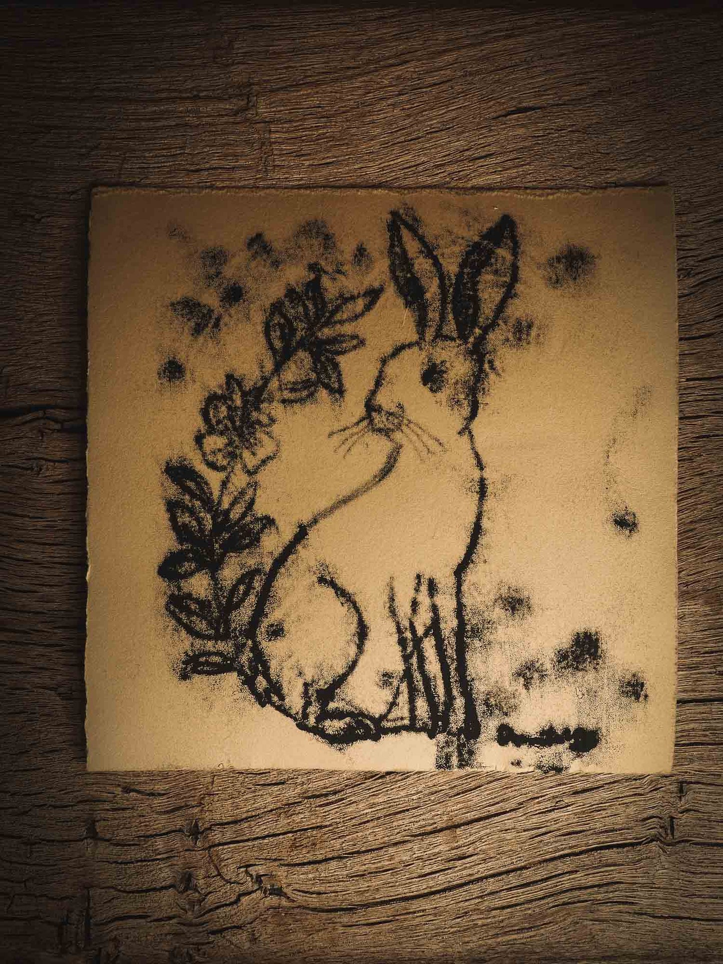 THE HARE, an original ink monoprint on printmaking paper by Idania Salcido (Danita Art) measures 7 x 7 inches, ready to be mounted on your favorite frame! Hares are another of my favorite animals. They are so slender and look so delicate but they are tough to survive in the desert. And I love they free spirit, as they come and go as they please.