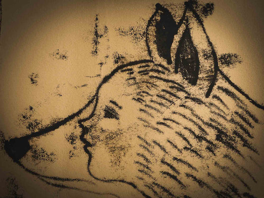 An original ink monoprint on printmaking paper by Idania Salcido (Danita Art) measures 7 x 8 inches, ready to be mounted on your favorite frame! The Nahual is a very powerful Mexican witch that can turn into her animal spirit at night, and in that form, she is protected by nature. This is one of my spirit animals, the fox, and me, communing with mother nature.