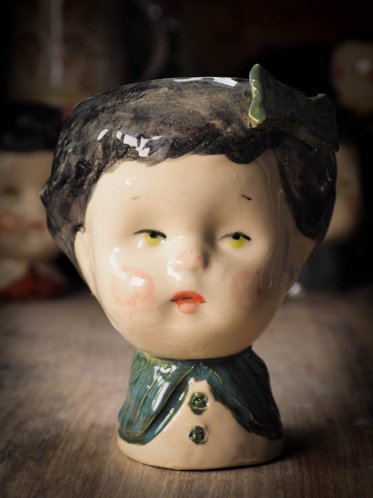 Original handmade ceramic artist brush and pencil holder by Idania Salcido, Danita Art. A unique ceramic artwork designed and hand built Idania Salcido. A beautiful handmade touch to any artist's studio with handmade glazed ceramic good for watercolors acrylics inks and oil paints. Clean with water or mineral spirits.