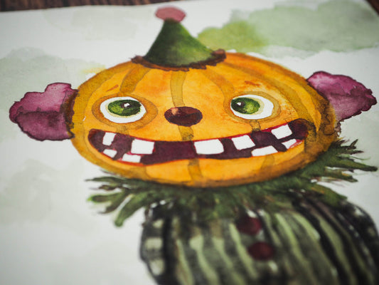 A SILLY PUMPKIN, Original Art by Danita Art