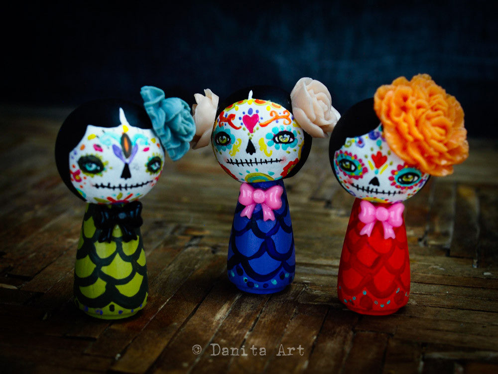 Catrina In Orange, Miniature Dolls by Danita Art