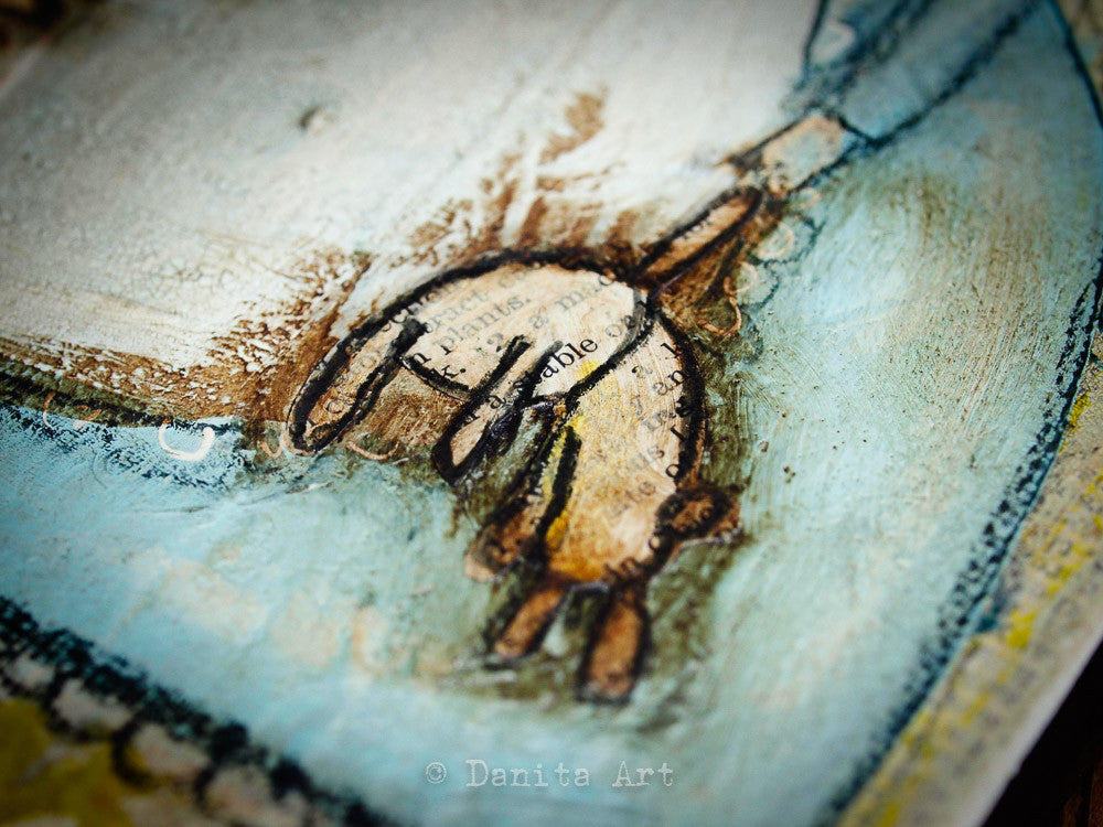 Alice, the teapot and the white rabbit, Original Art by Danita Art