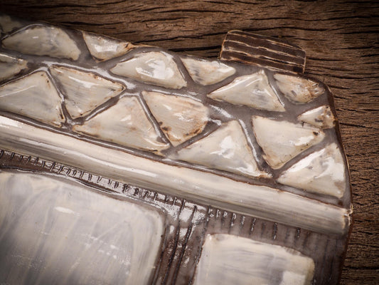 Original handmade ceramic artist paint color palettes by Idania Salcido, Danita Art. A unique work of ceramic art designed and hand built Idania Salcido. A beautiful handmade touch to any artist's studio with handmade glazed ceramic good for watercolors acrylics inks and oil paints. Clean with water or mineral spirits.