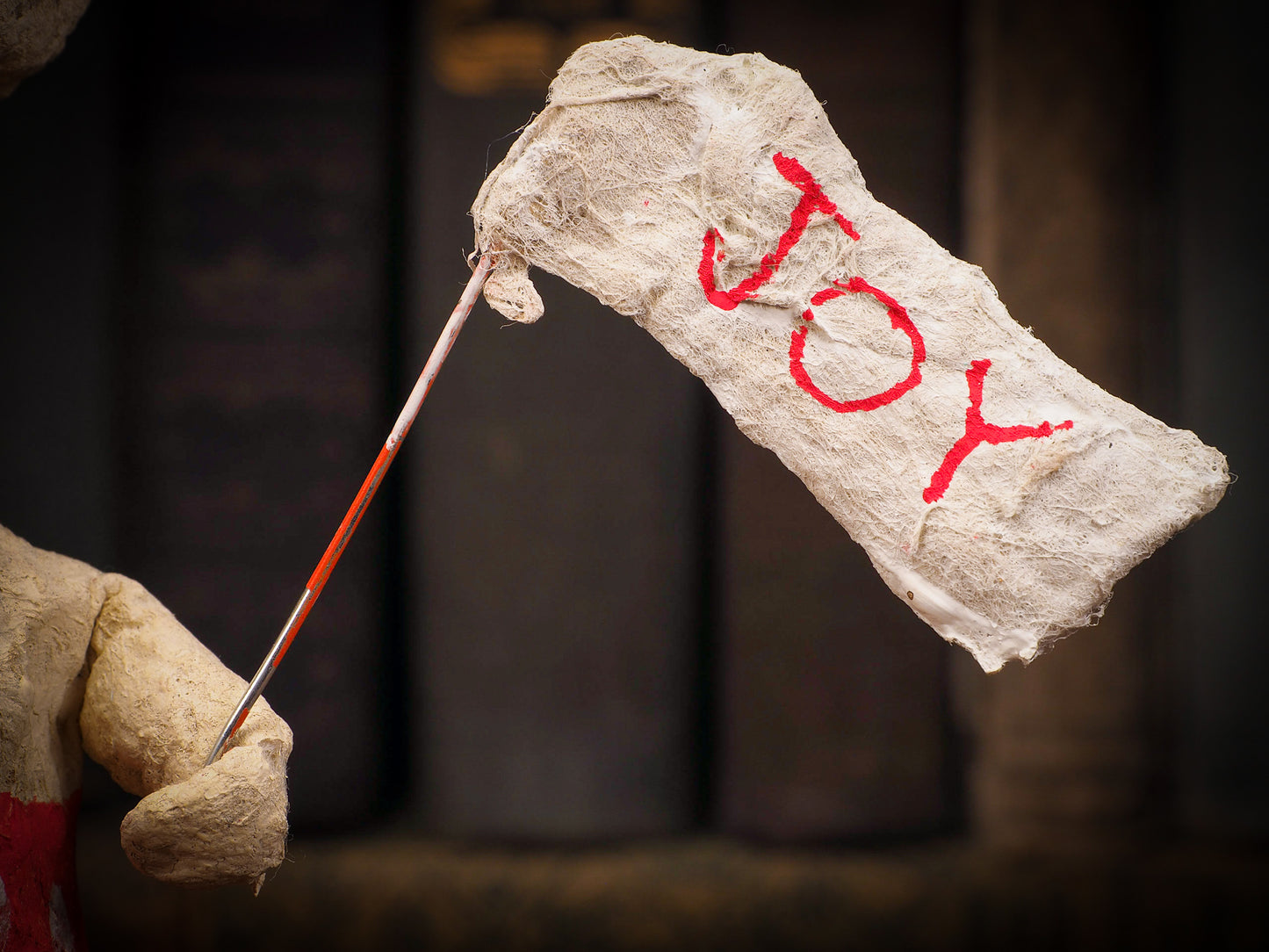 Adorable handmade spun cotton Art Doll Christmas tree ornament by Idania Salcido, the artist by Danita Art. Hand painted by the artist holiday figurine with paper hat with tinsel and vintage style garlands and a tiny Christmas tree. Hang this handmade ornament from your Christmas tree or use as Holiday decoration.