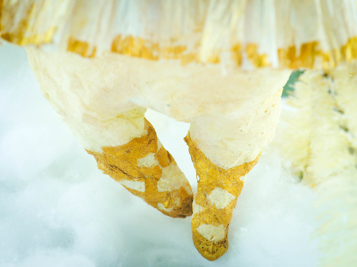 Original artwork by Danita. Spun cotton Christmas tree handmade ornament, original one of a kind decor, home decoration with a Folk Art touch nice Holiday decor