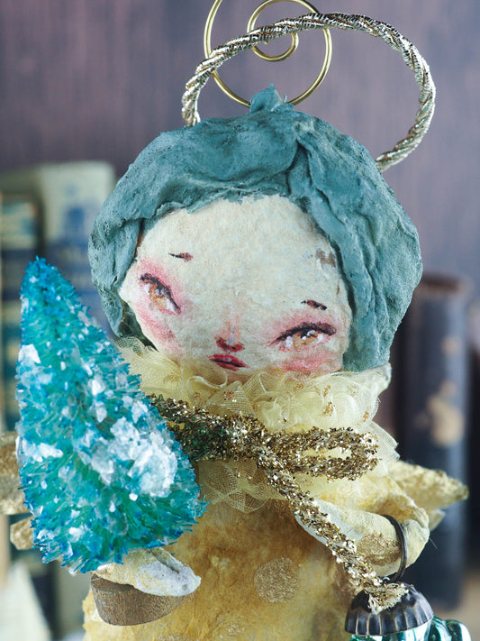 ANGELA, THE HOLIDAY ANGEL, Art Doll by Danita Art