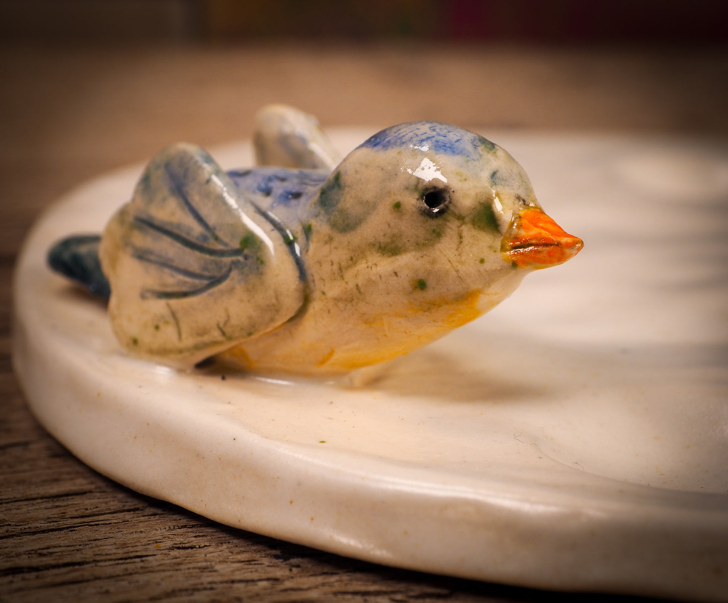 Original handmade ceramic artist paint color palettes by Idania Salcido, Danita Art. A unique work of ceramic art designed and hand built Idania Salcido. A beautiful handmade touch to any artist's studio with handmade glazed ceramic good for watercolors acrylics inks and oil paints. Clean with water or mineral spirits.