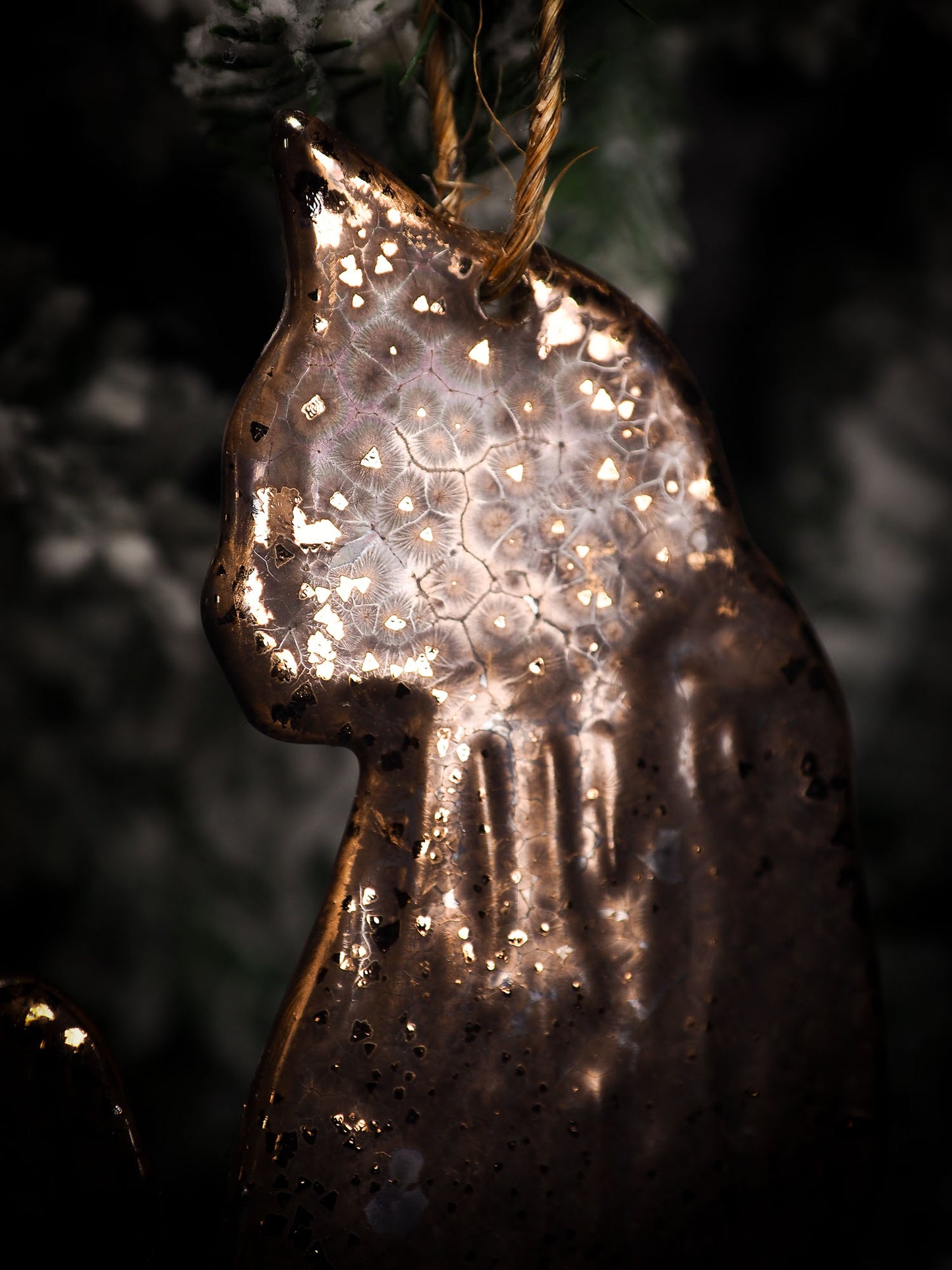 An original Christmas Holiday tree round glazed ceramic ornament handmade by Idania Salcido, the artist behind Danita Art. Glazed carved sgraffito stoneware, hand painted and decorated, it is illustrated by hand with snowmen, Christmas trees, Santa Claus, angels and snow balls and winter themes.