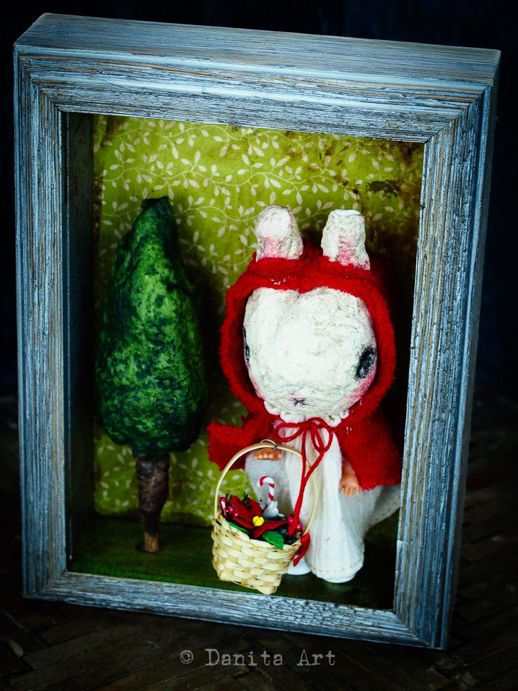 Little Red Bunny Hood, Art Doll by Danita Art
