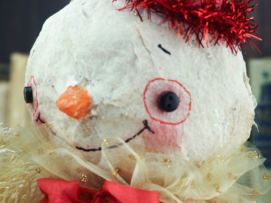 ALAN, THE RED SNOWMAN, Art Doll by Danita Art