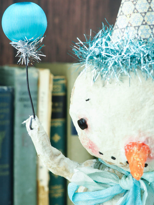 Original artwork by Danita. Spun cotton Christmas tree handmade ornament, original one of a kind decor, home decoration with a Folk Art touch nice Holiday decor