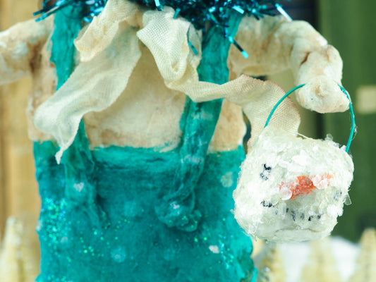 BOB, THE BLUE SNOW TEDDY BEAR, Art Doll by Danita Art