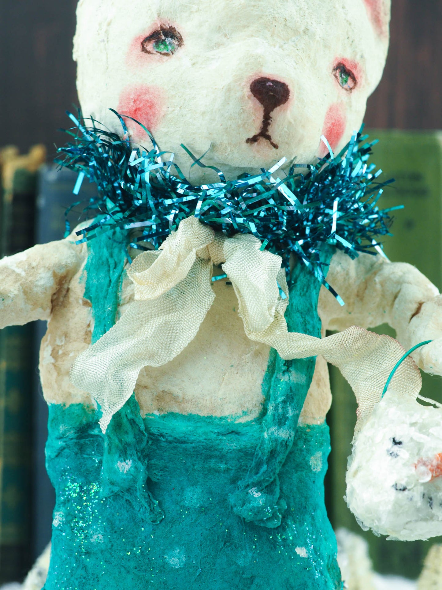 BOB, THE BLUE SNOW TEDDY BEAR, Art Doll by Danita Art