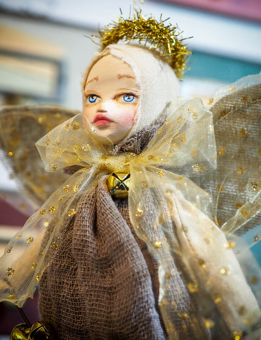 CIELO - Angelic handmade figurine for Christmas tree by Danita Art, Art Doll by Danita Art