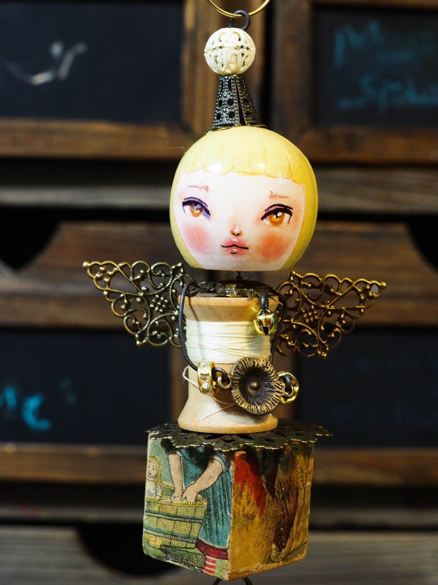 ANGEL No. 3 - An original handmade Christmas tree ornament by Danita, Original Art by Danita Art