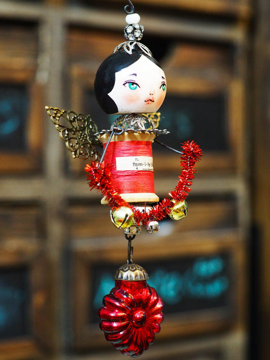 ANGEL No. 5 - An original handmade Christmas tree ornament by Danita, Original Art by Danita Art