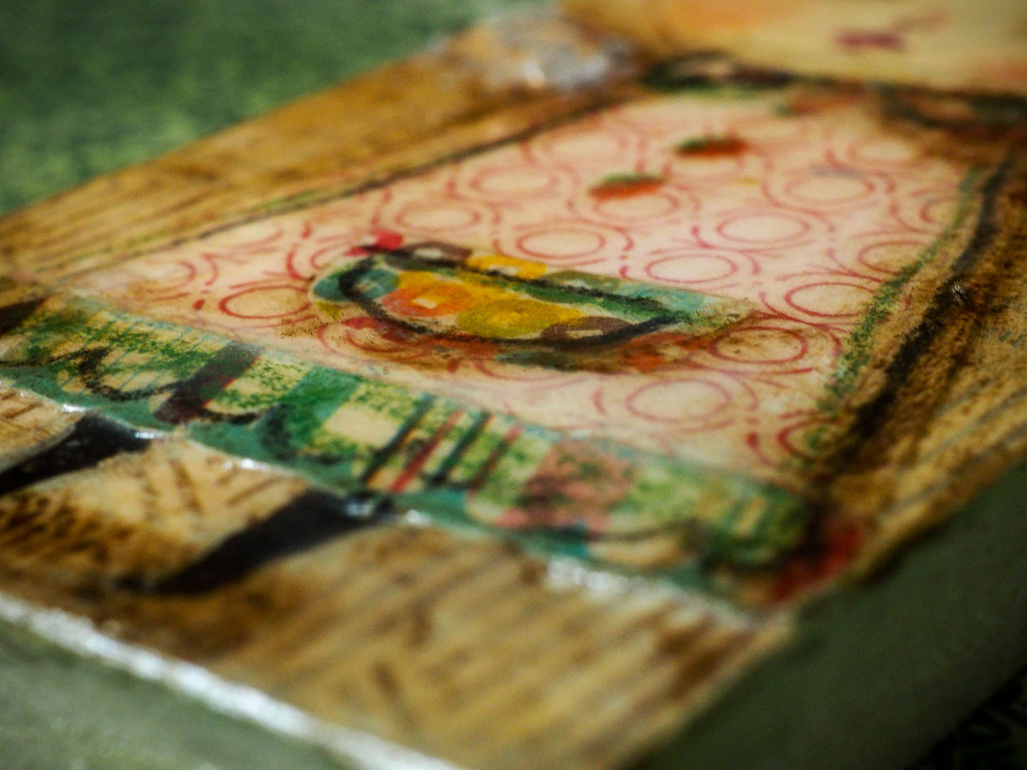 GARNET - Original collage holiday angel painting by Danita Art, Original Art by Danita Art